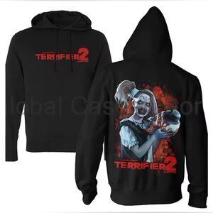 Terrifier 2 Merch Hoodie Horror Movie Christmas Cosplay Long Sleeve. NEW!!